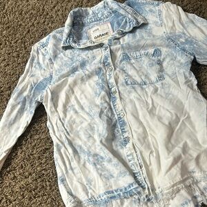 Garage Acid Washed Boyfriend Denim Button Up‎ Size XS/S